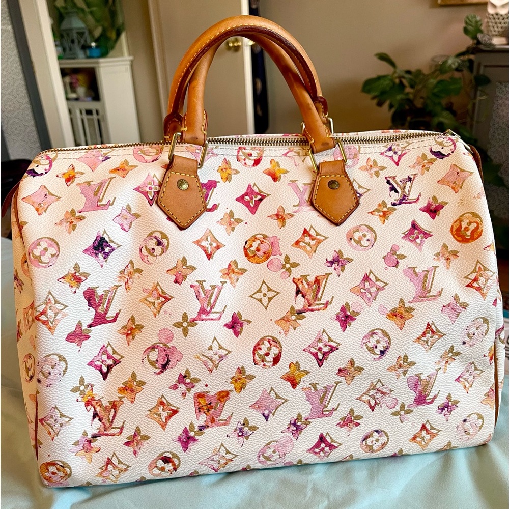 Vuitton Watercolor Aquarelle Speedy 35 White Multicolor